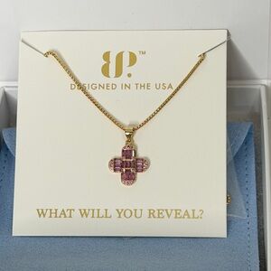 Bomb Party Vermeil Sterling Club  Cross Pendant Necklace - Obsessed with You